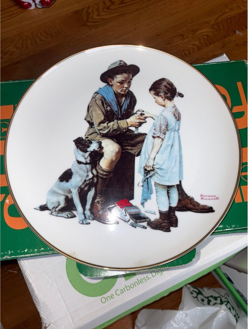 1979 Norman Rockwell “The Young Doctor” Plate Ltd 5000 Dave Grossman Gold Rim